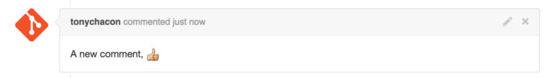 A comment posted from the GitHub API