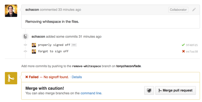 Commit status via the API