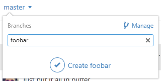 Κουμπί "`Δημιουργία κλάδου`" σε Windows