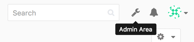 Ang ``Admin area'' na aytem sa menu ng GitLab.